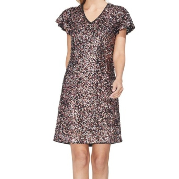 Vince Camuto Dresses & Skirts - NWT Vince Camuto Flutter Sleeve Multi Sequin dress
